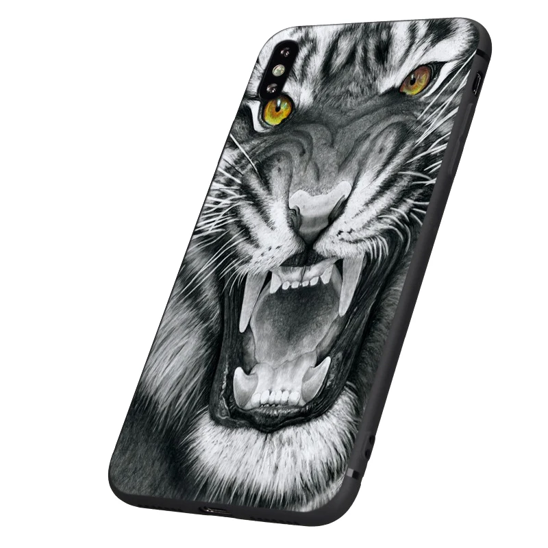 Черный чехол ТПУ для iphone 5 5s se 6 6s 7 8 plus x 10 чехол силиконовый чехол для iphone XR XS 11 pro MAX чехол русский медведь тигр лев