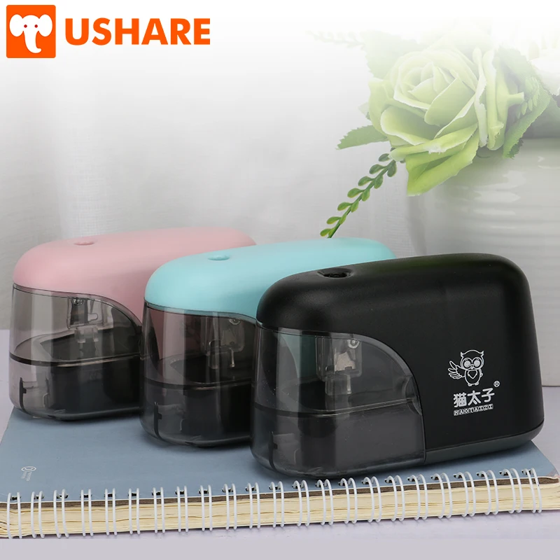 

USHARE Faster Automatically Out Battery Electric Pencil Sharpener For Children Study Promotional Stationery Item School Supplies