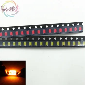 

500pcs/Lot 1206 SMD Orange/Amber led Super Bright Light Diode 1.8-2.1V 600-610nm High Quality SMD/SMT Chip lamp beads Hot SALE