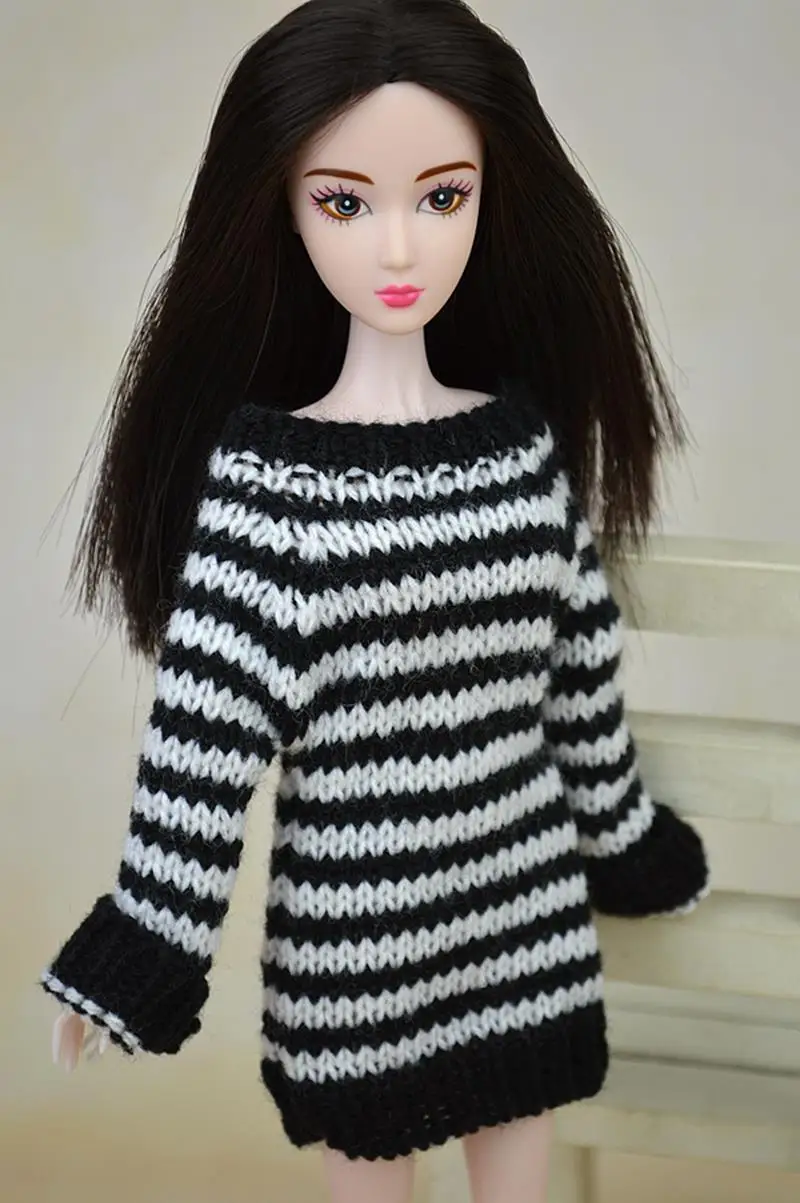 Высокое качество кукла аксессуары вязаный свитер ручной работы Топы пальто платье Одежда для куклы Барби подарки для девочек детские