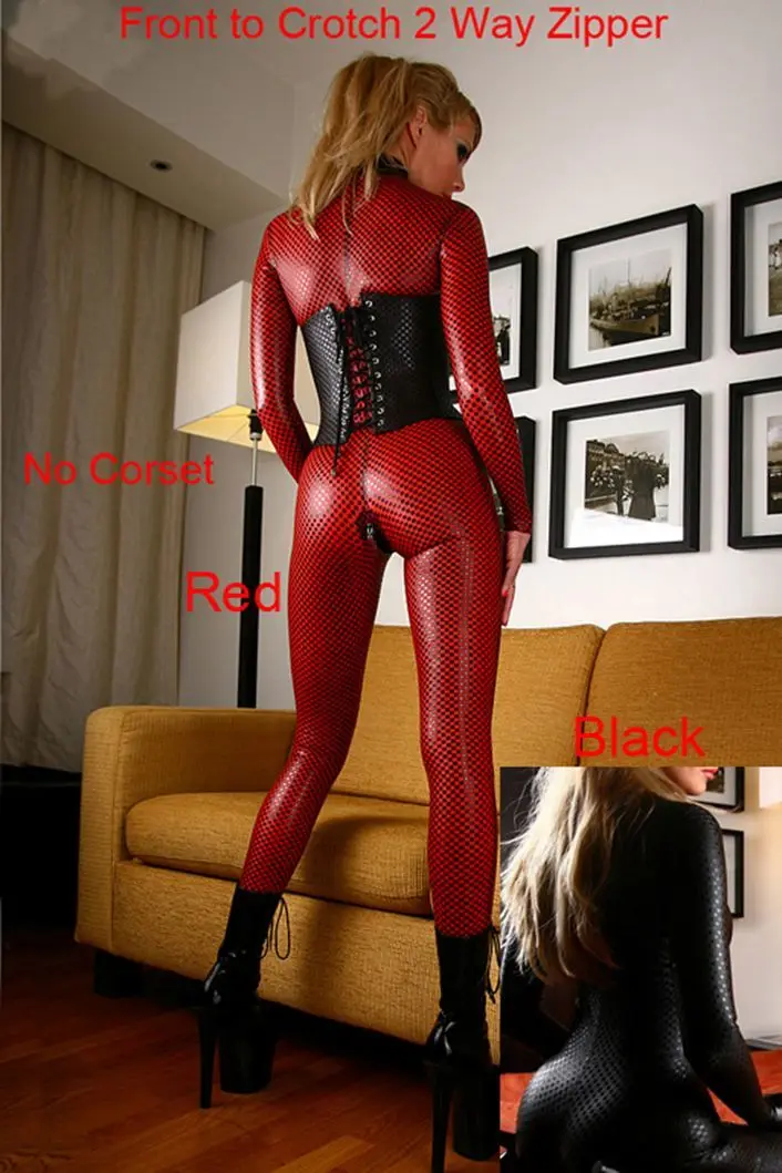 

New Sexy Red Black Body Suits for Women Fashion Party Club Erotic Leotard Costumes Latex Dance Jumpsuit Free Drop Ship