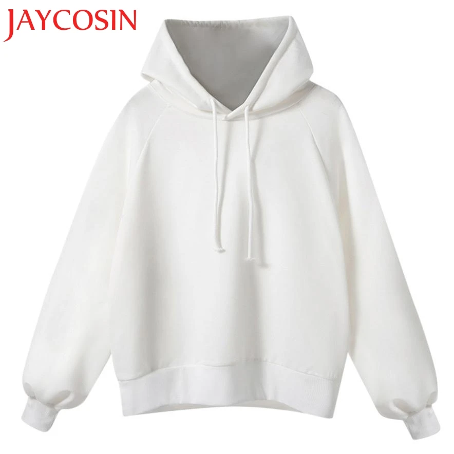 JAYCOSIN 2018 женские свободные тонкие блузки с капюшоном и рукавами фонариками Aug