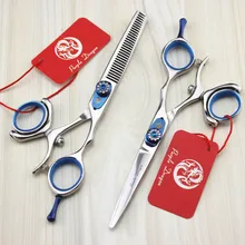 TOPPEST 5," Вращающаяся ручка Парикмахерские ножницы+ сумка JP 440C 62HRC ножницы для дома и салона Thinning ножницы для стрижки волос