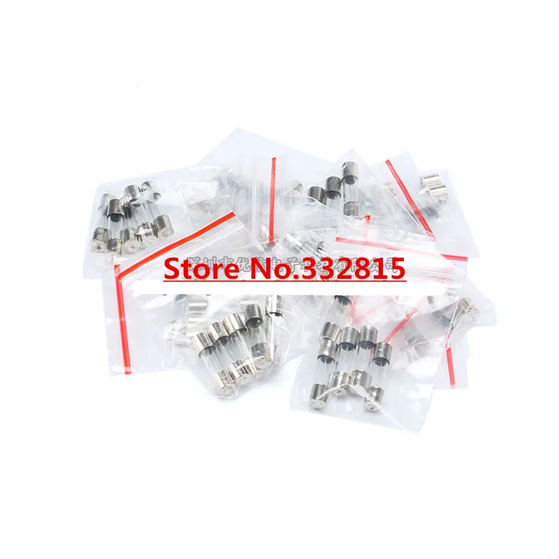 

10 values * 5pcs =50pcs 1A 2A 3A 4A 5A 6A 7A 8A 10A 15A 250V 6*30 6X30mm fuse kits Glass insurance tube safety Free shipping!