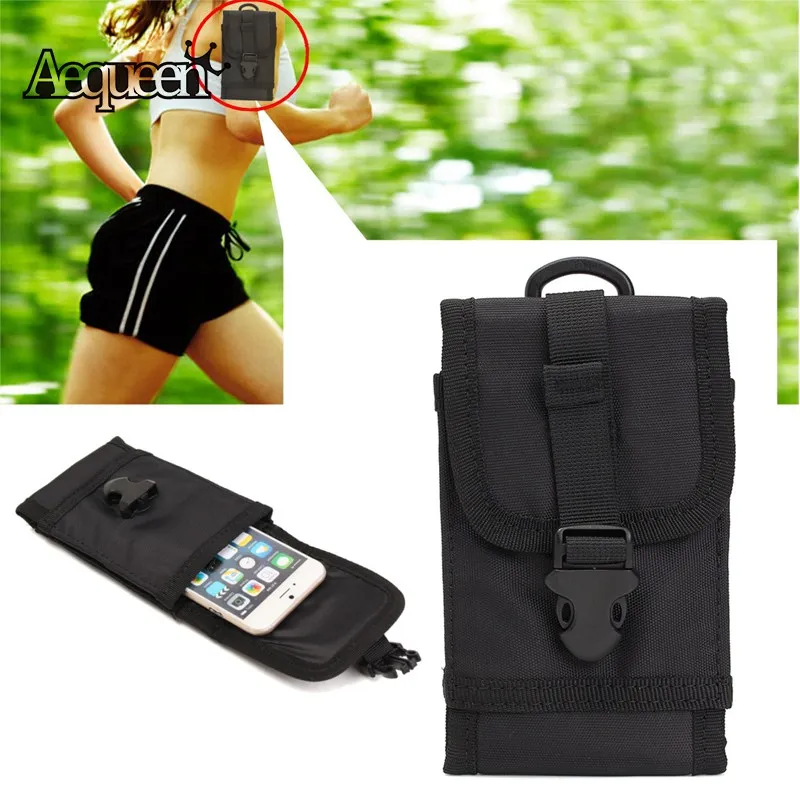 

AEQUEEN Oxford Cell Phone Pocket Waist Pack For Women Arm Bag Smartphone Waist Bag Man Belt Wallet Pouch Purse Case Phone Holder