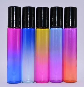 

1000pcs/lot Wholesale Price colorful 10ml 1/3oz THICK Roll On Glass Perfume Bottle Fragrances Essential Oil bottle Roller Ball