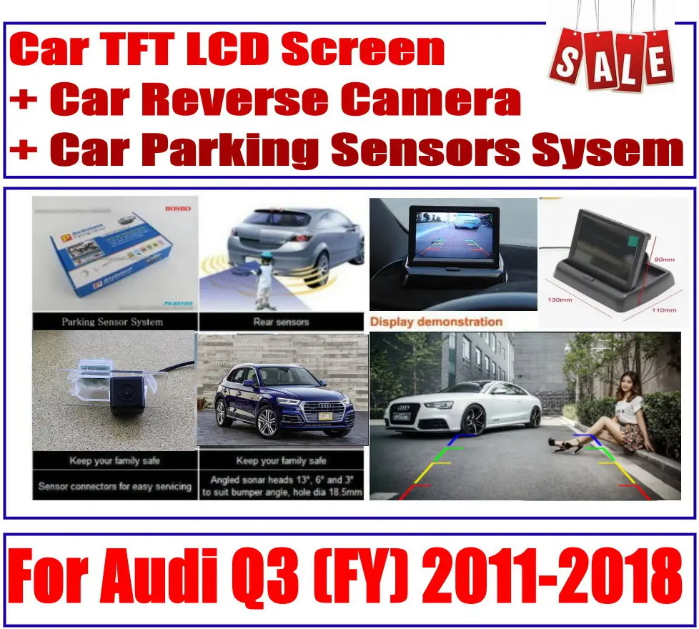Liandlee для Audi Q3 (FY) 2011-2018 автомобиля HD монитор Дисплей/CCD обратный заднего вида Камера/цифровой парковка система датчиков