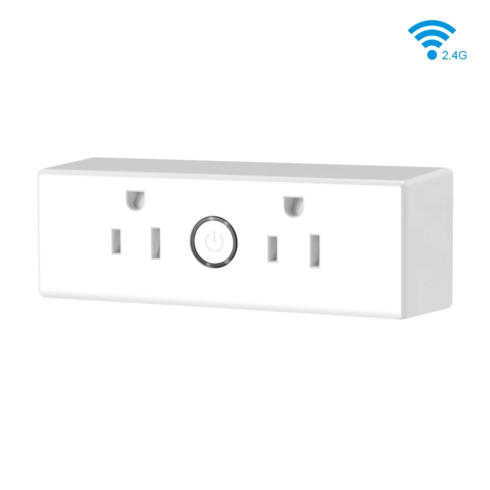 

Smart Socket Outlet Dual Outlets Compatible With Alexa Google Home IFTTT 15A Wifi Socket Switch For Android IOS Smartphone