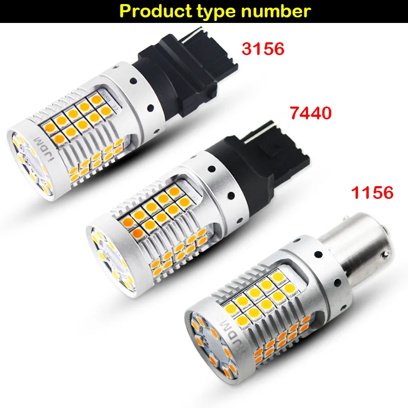 IJDM нет Hyper с красными вспышками круглый 3156 светодиодный canbus Errror 7440 T20 1156 P21W светодиодный лампы для автомобилей сигнала поворота стоп-сигналы 12V