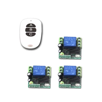 

High Quality 12V Mini White -black Wireless Remote Control System Switch Transmitter and Receiver 315MHZ 433MHZ for Choose