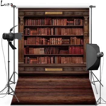 

MEHOFOTO Bookshelf Vinyl Photography Background For Newborn Wood Floor New Fabric Flannel Background For Photo Studio 2686