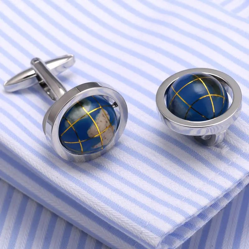 

New Arrival Men's Fashion Cufflink globe Design cufflinks Funny Cufflings Father's day gifts 367