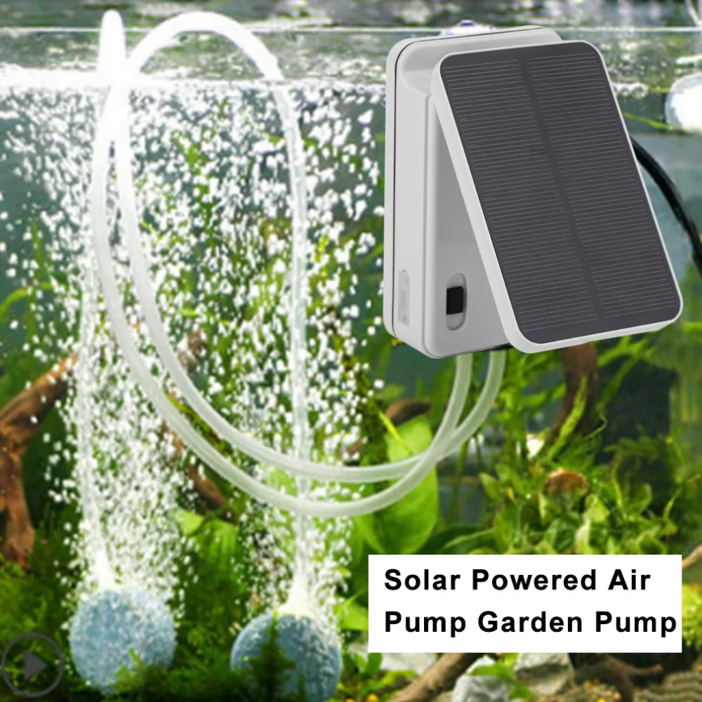 Image Portable Size Removable Battery Solar Powered Air Pump Outdoor Fishing Fountain Garden Solar Water Pump