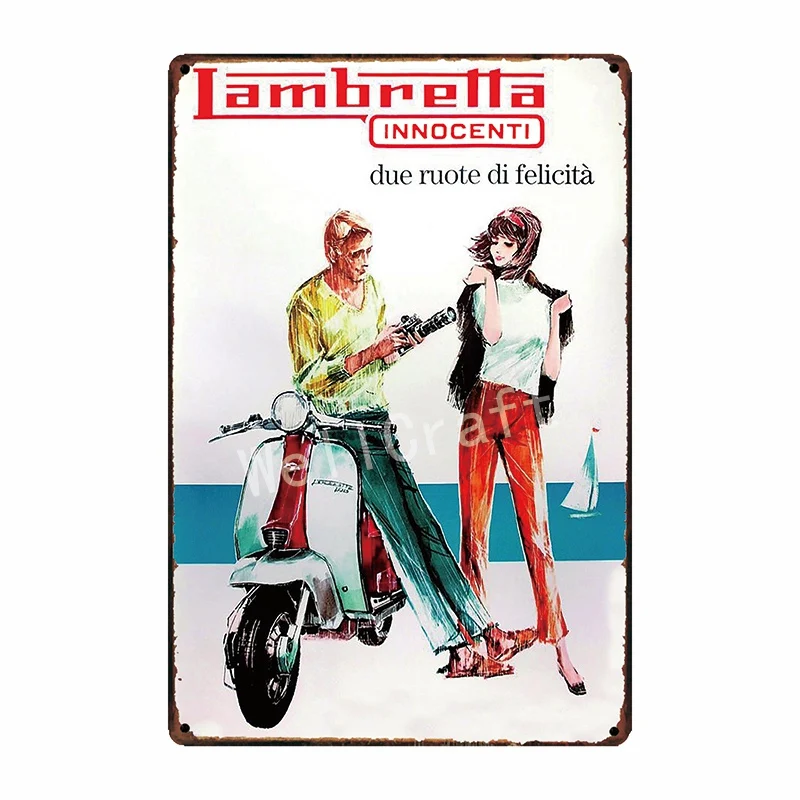 [WellCraft] металлические знаки с двигателем lambrita настенная табличка для дома отеля