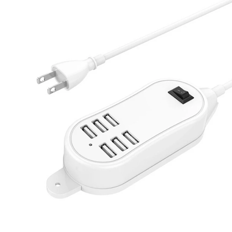 Продажа 1 шт. Портативный ЕС, США, Великобритания Plug 6 USB силовые розетки полосы адаптер зарядная станция для телефона Pad MP4