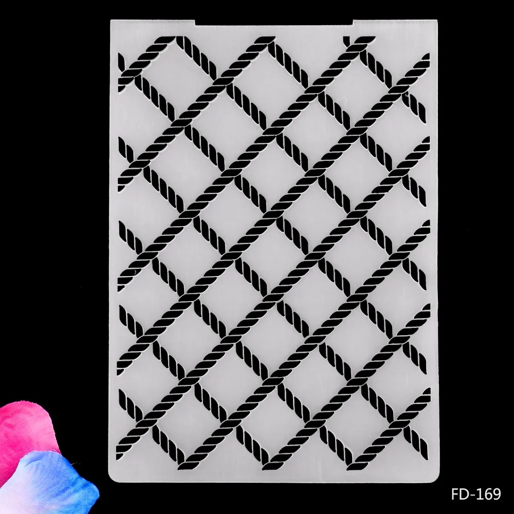 

Rope line Plastic Embossing Folder for Scrapbook DIY Album Card Tool Plastic Template Card Making Decoration Supplies10.5x14.5cm