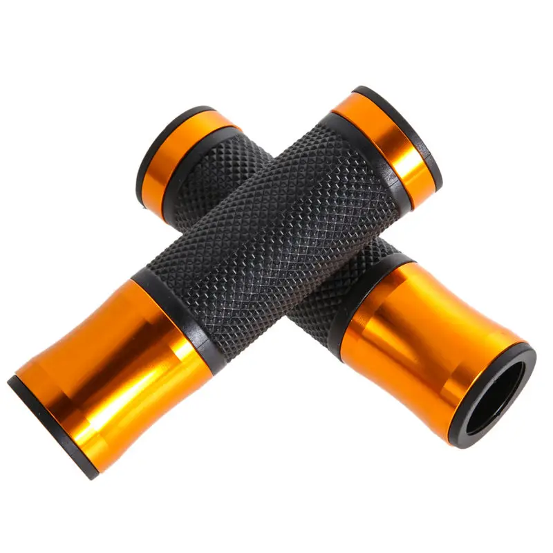 Free-Shipping-CNC-Motorcycle-Aluminum-Rubber-Gel-Hand-Grips-for-7-8-Handle-Bar-Bikes-Gold