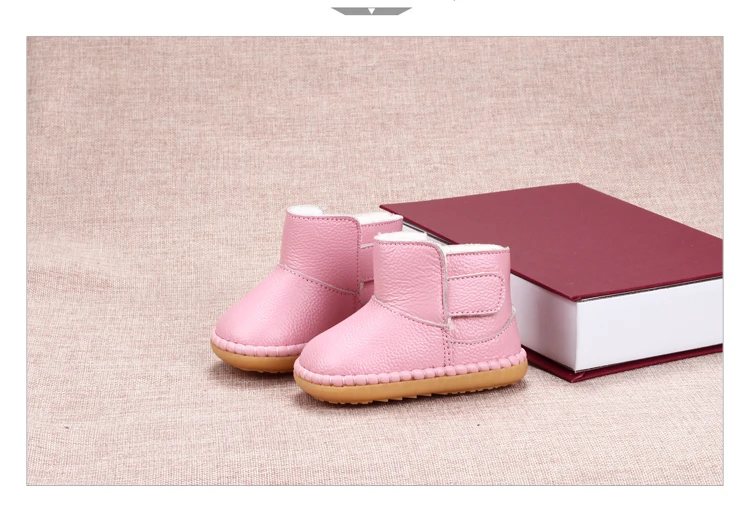 Botas de Neve Sola da Criança Anos de Idade Sapatos de Bebê de Couro Inverno Crianças Macio Vaca Músculo Sapatos 0-1-2-3 Genuíno 19 músculo sola da criança sapatos 0-1-2-3 anos