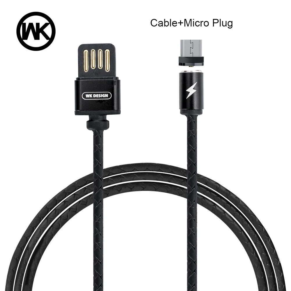 WK Magnetic USB Reversible Micro Type C IOS Cable for iPhone Samsung Xiaomi 1m Durable Charging/Dash Cord for Android USB Cable - Цвет: Micro