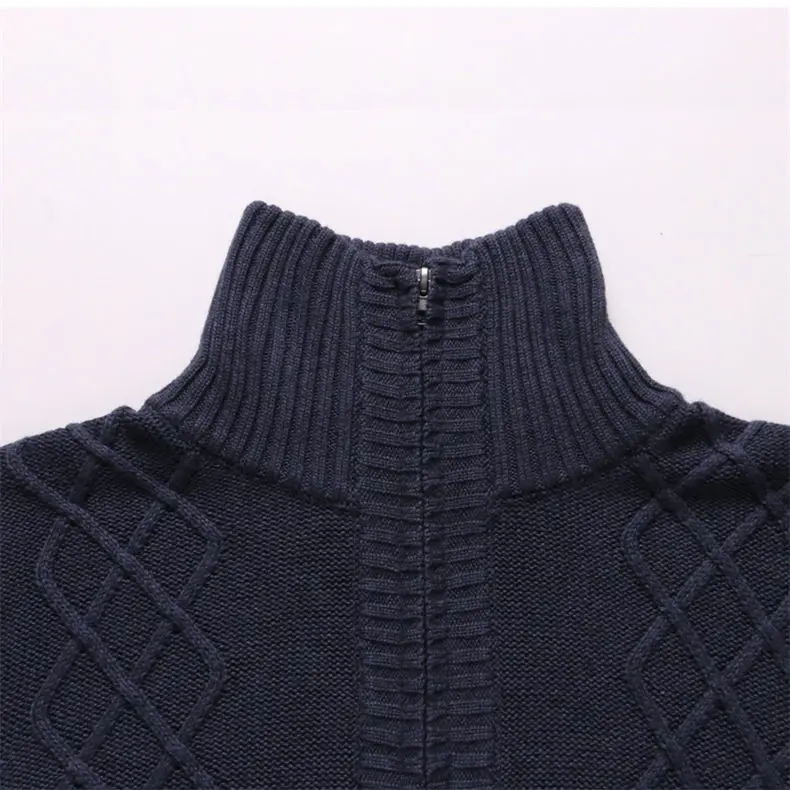 MuLS 2019 Heavy-Knit Half Zipper Pullover Sweater Men Winter Warm Thicken Cable knitwear Sweater Jumpers Male Cotton Acrylic 3XL 01