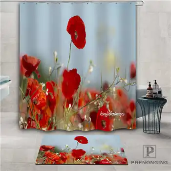 

Custom flowers (1) Waterproof Shower Curtain Doormat Home Bath Bathroom Polyester Fabric Multi Sizes#2019-1-05-38