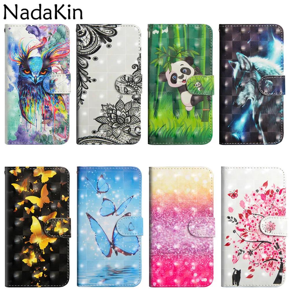 

Book Phone Case for Huawei P Smart Z Y5 2019 Honor 20 Flip Wallet Cover Leather 3D Painted Pattern With Hand Rope Card Holders