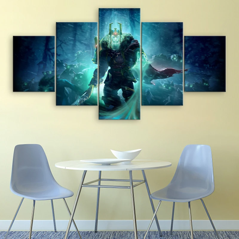  Wall Decor Painting 5 Pieces Dota 2 Skeleton King Canvas Printed Pictures Game Poster Decorative Ar