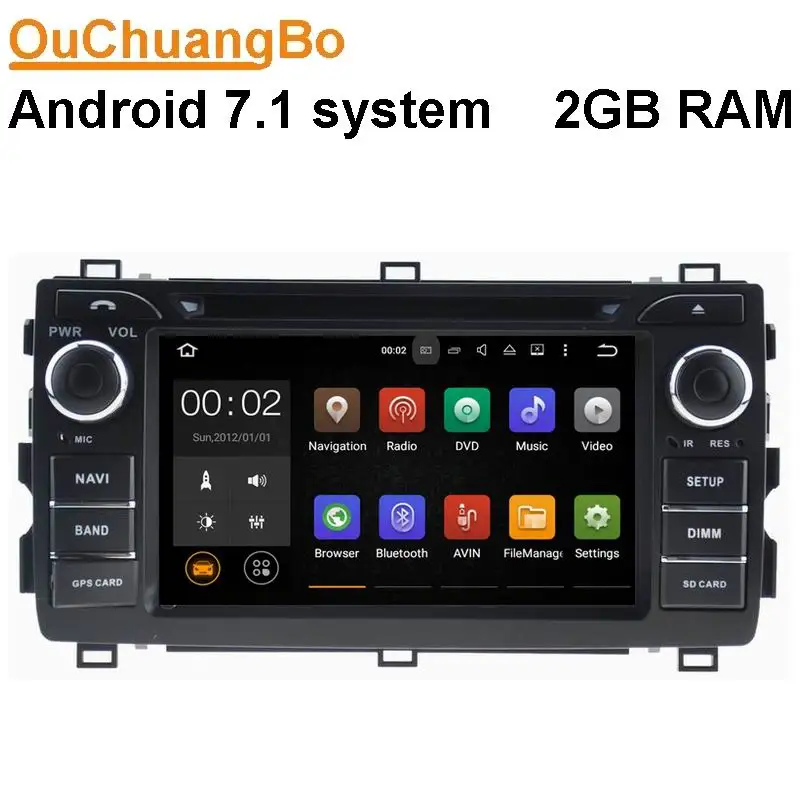 Ouchuangbo android 7 1 Авто радио gps подходит для Toyota Auris 2013 с wifi Bluetooth mirror link 1080P видео USB 2 Гб