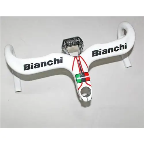 Top BIANCHI Bicycle Carbon Handlebar Integrated with Stem