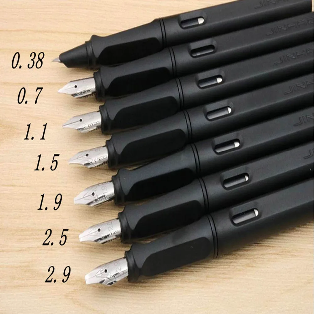 

Bold Duckbill Gothic parallel art flower body art Flat Tip Vinyl Arabic Matte black student Fountain Pen