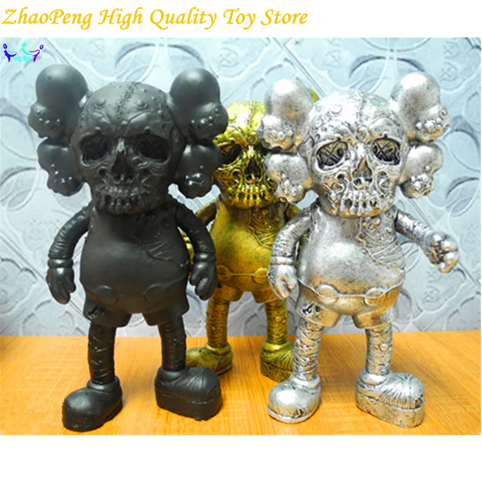 

New Arrival OriginalFake KAWS X PUSHEAD 28cm (black. sliver, coppery for your selection) FB0051