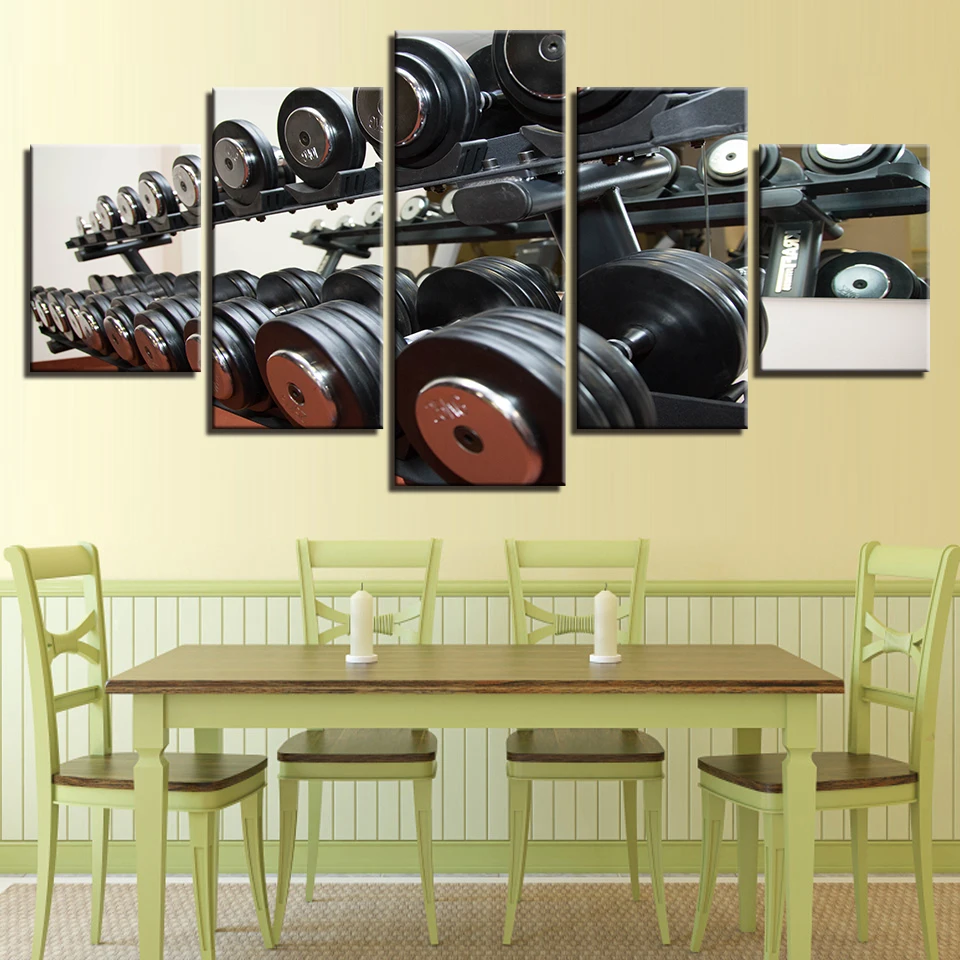 Canvas Pictures Wall Art Framework Living Room Home Decor 5 Pieces Gym