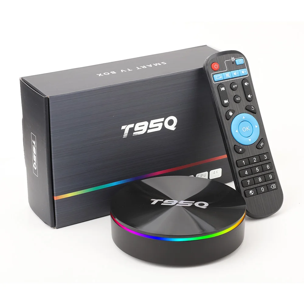 T95Q Android 8,1 приставка 4 Гб 64 Гб Смарт IPTV 4K HD DDR3 Amlogic S905X2 четырехъядерный 2,4G& 5G двойной WiFi H.265 домашний медиаплеер