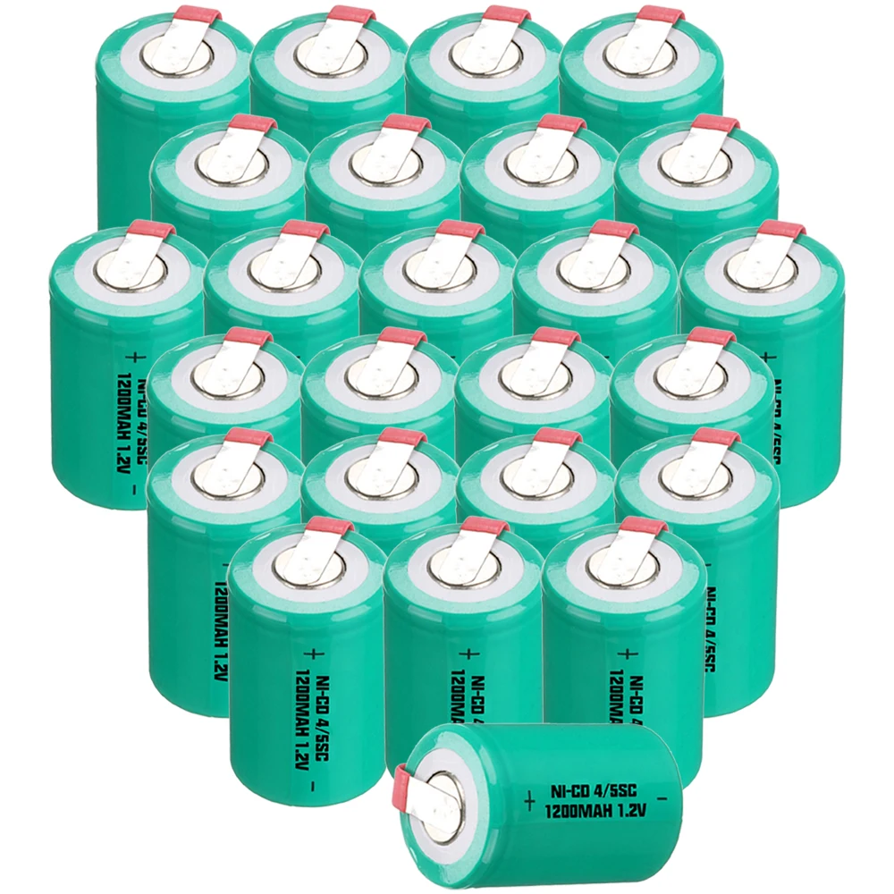 

Lowest price 25 piece 4/5SC battery 1.2v batteries rechargeable 1200mAh nicd battery for power tools akkumulator