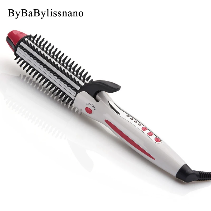 

ByBaBylissnano Hair Curling Iron Wand 3 In 1 Ceramic Hair Straightener Brush Temperature Adjustment Chapinha Beauty Styling Tool