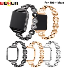 Для fitbit Блейз полос металлические часы полосы со стразами Нержавеющая сталь замена аксессуар браслет серебряная Роза золотистый и черный