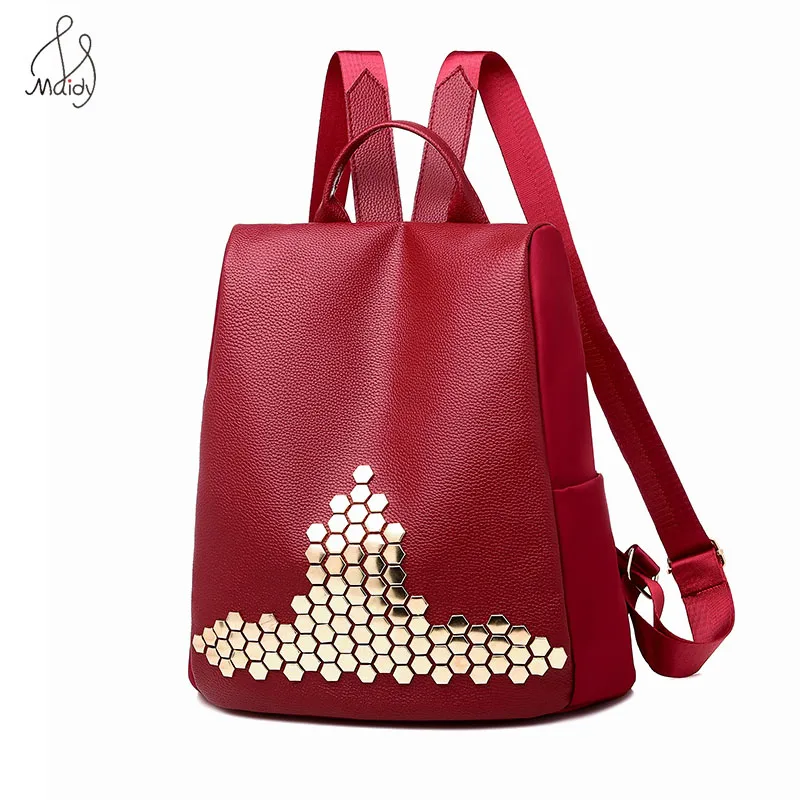 

Fashion Casual Women Anti-theft Lady Leather Diamonds Backpack MultiFunction Backpack Female Larger Capacity School Shoulder Bag