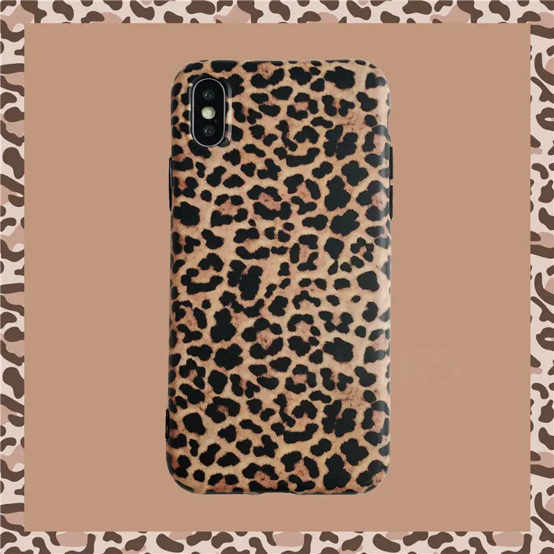 Fashion Leopard print Phone Case For iphone XS Max XR X Case For iphone 6 6S 8 7 plus Back Cover Luxury Soft Cases Matte Capa