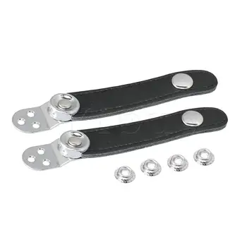

Yibuy 8.4x2.4cm Black Leather Metal Extension Film Accordion Bellows Straps with 4 Buckle for Accordion Fixation