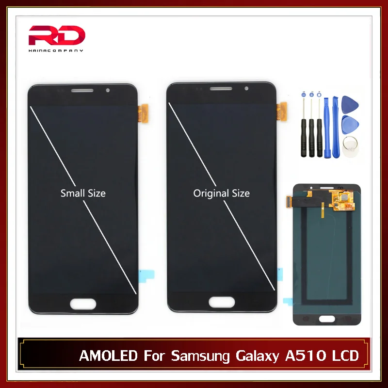 Оригинальный размер AMOLED LCD для Samsung Galaxy A5 2016 A510F A510M A510FD A5100 A510Y ЖК-дисплей