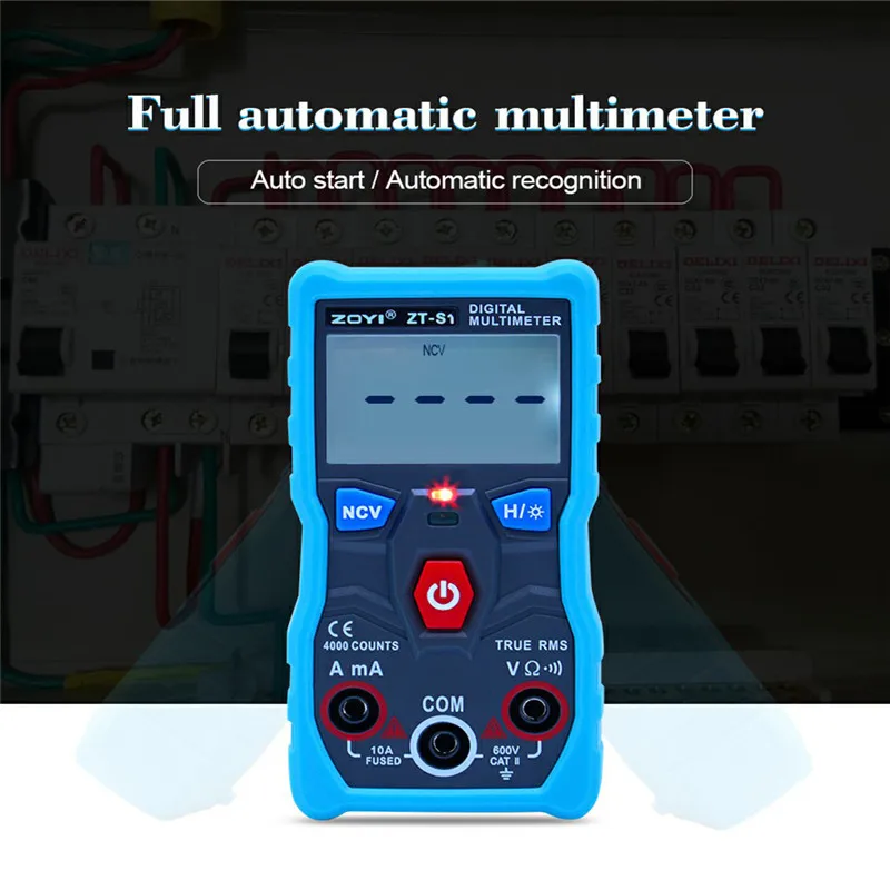 

ZOYI ZT-S1 Digital Multimeter tester autoranging True rms automotriz Mmultimetro with NCV DATA HOLD LCD backlight+Flashlight