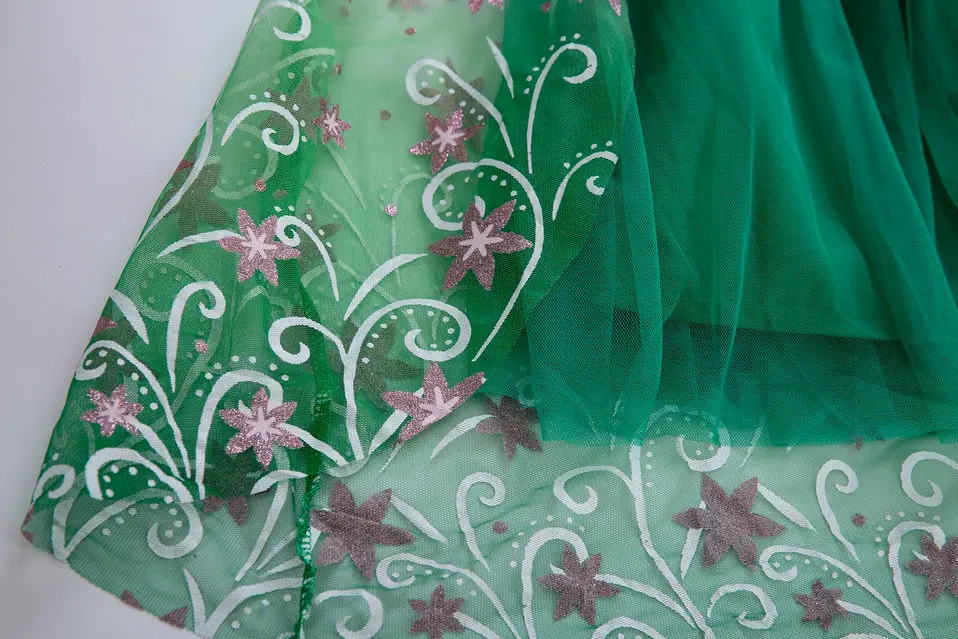 Pettigirl/Вечерние платья для девочек; накидка с цветочным узором; зеленые платья принцессы с пышными рукавами; маскарадный костюм; GD50613-4