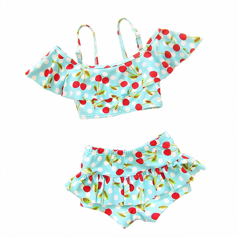 

Girl Bikini Summer Swimsuit Offshoulder Swimwear Two Piece Swimming Kids Girl Beach Bathing Suit Swimsuits