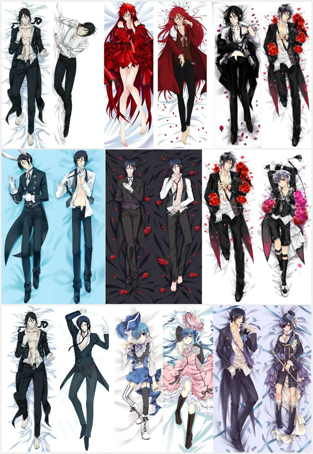 Короткая футболка с героями из японского аниме Black Butler kuroshitsuji Себастьян Ciel