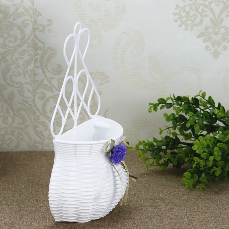 Пластиковая белая ваза для цветов, дизайнерская корзина для цветов, контейнер для цветочных растений, вечерние украшения для дома, свадьбы, сделай сам