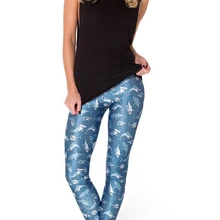 50 шт./лот Fedex Быстрая Женские Акула леггинсы черный молоко принцесса и злодеи Леггинсы зимние белые леггинсы