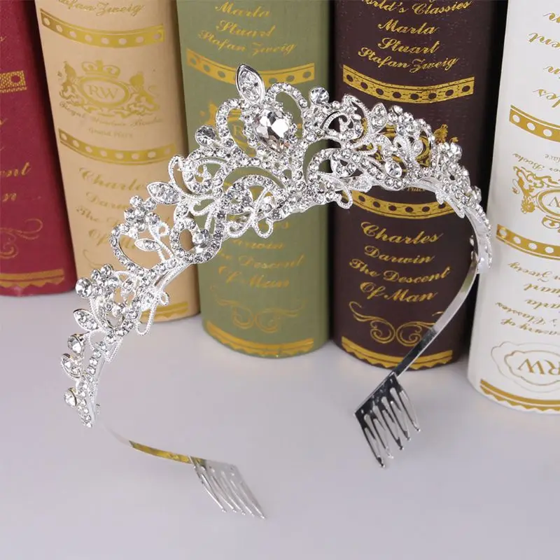 

Wedding Crown Crystal Rhinestones Princess Crown with Comb Exquisite Headband for women