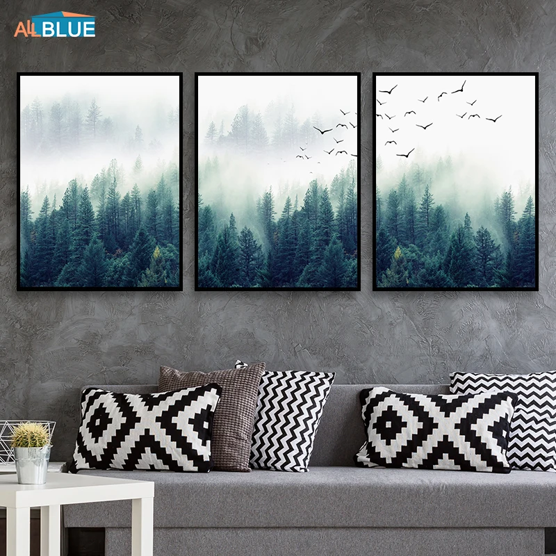 

Modern Wall Art Canvas Painting Decorative Picture Nordic Posters And Prints Forest Lanscape Wall Pictures For Living Room Decor