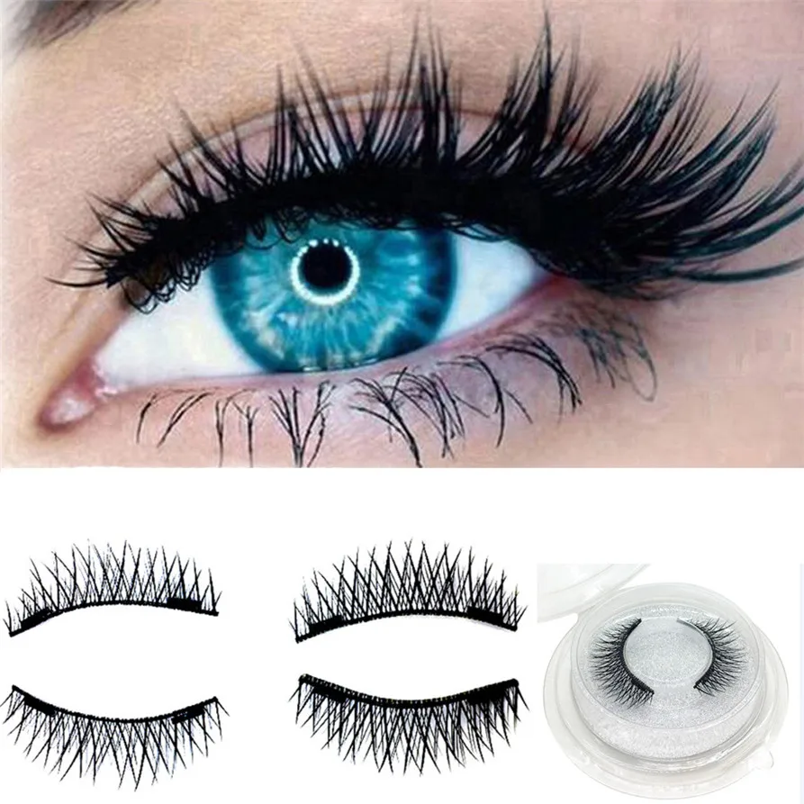 

OutTop 1 Pair 3D Magnetic False Eyelashes Lashes Reusable False Magnet 180126 drop shipping