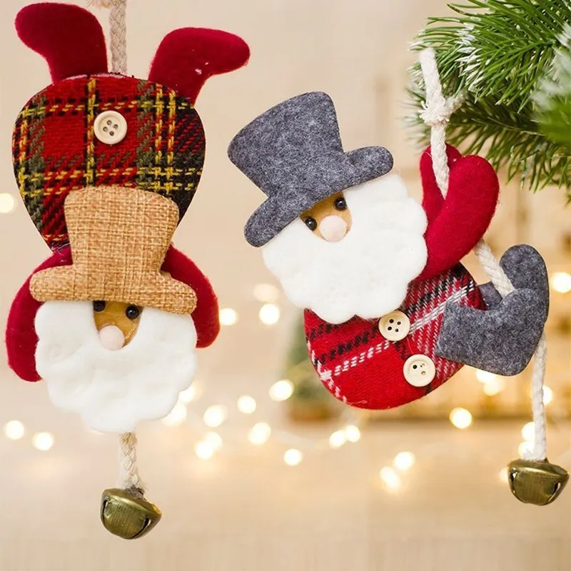 Новые Веселые новогодние украшения интересные SantaClaus восхождение дерево